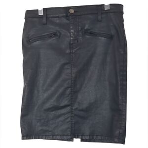 Current/Elliott The Soho Stiletto Coated Wax Denim Pencil Skirt Sz 30